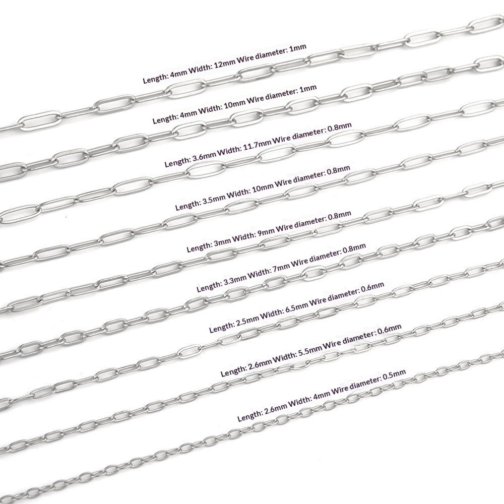 Stainless Steel Flat-wire Long Cross Chain Necklace