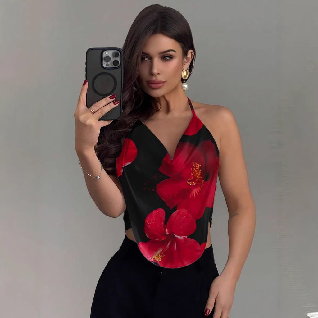 Women's Y2K Halter Neck V-Neck Backless Camisole