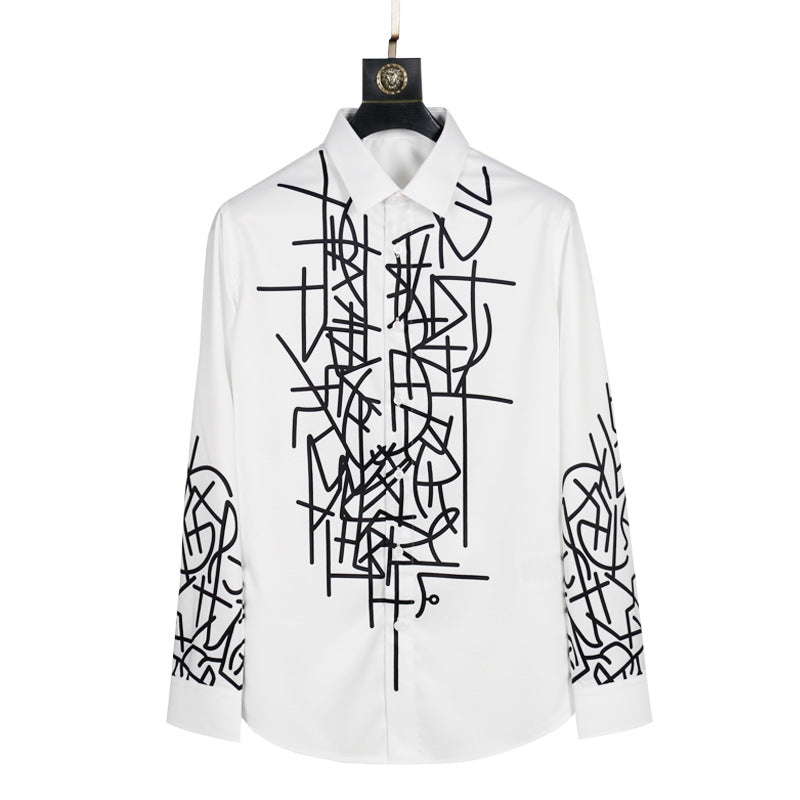 Men's New Style Fitted Printed Shirt Fashionable