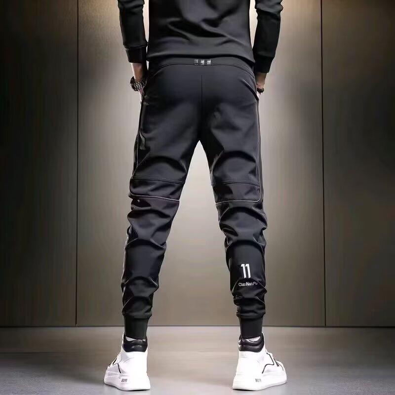Quick-Drying Autumn Casual Mens Stretch Slim-Fit Korean-Style All-Match Ankle-Tied Sweatpants