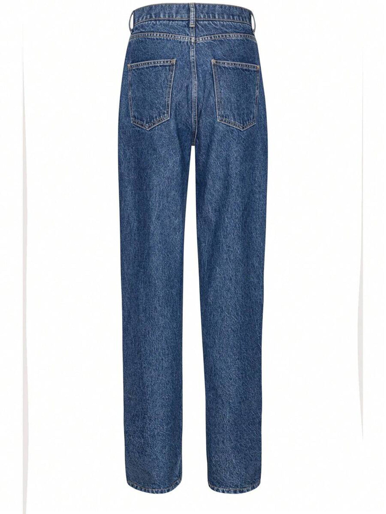 Fashionable Button-Front Slit Straight-Jeans