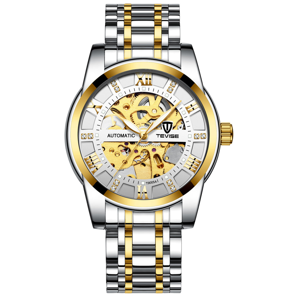 Mechanical Watch With A Hollowed-out Steel Bracelet