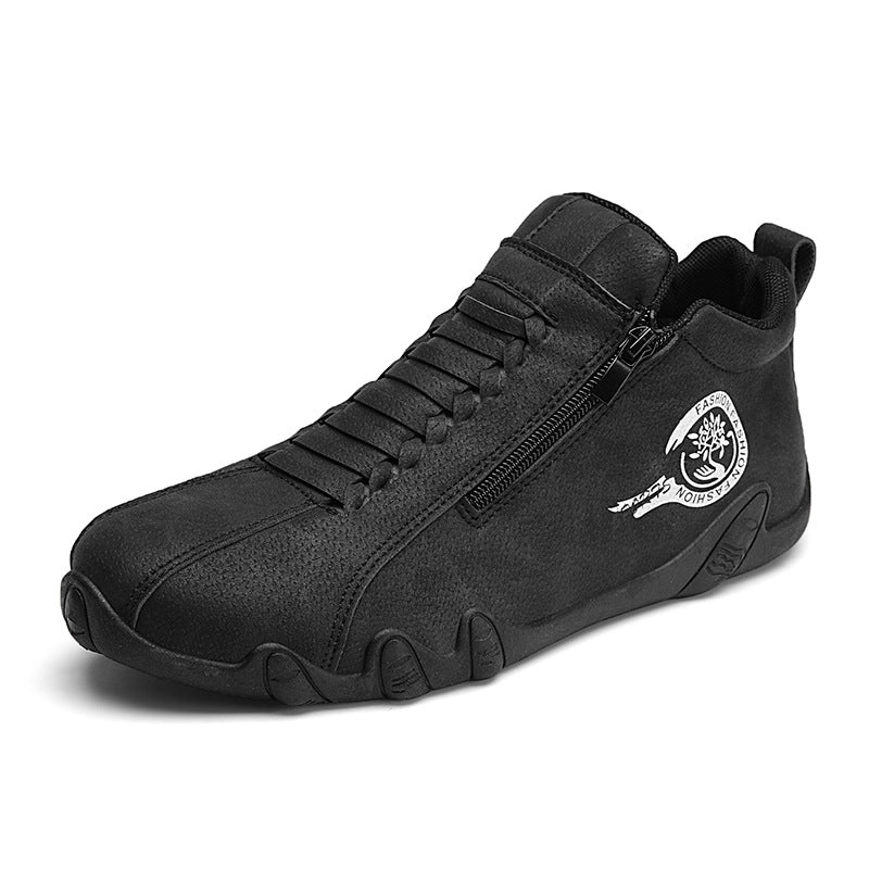 Plus-size Leather Waterproof Low-top And Mid-top Outdoor Sneakers
