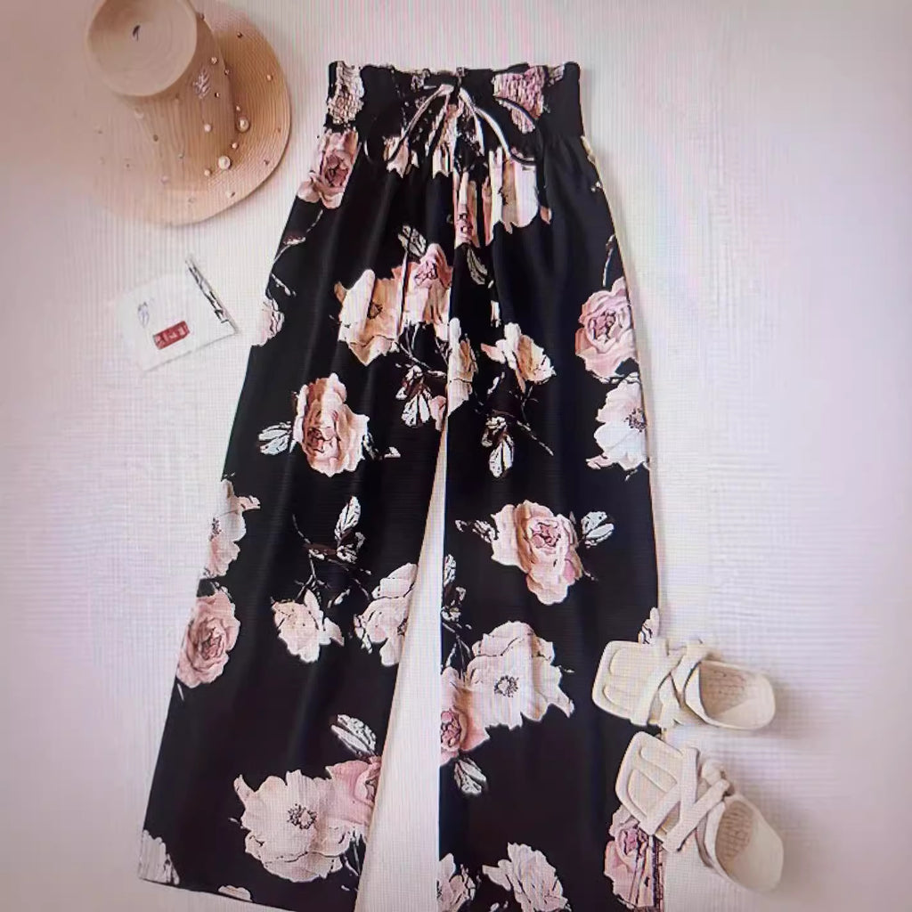 Amazon Fashion Sheer, Textured Fabric, Loose & Comfortable Wide-Leg Pants High-Waisted, Relaxed Fit That Flatters And Covers Up Versatile Casual Style