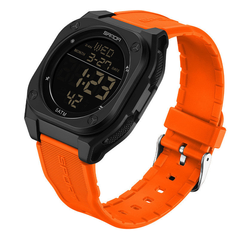 Sandar Best-selling Transparent Electronic Watch With A Large Square Single-display Dial