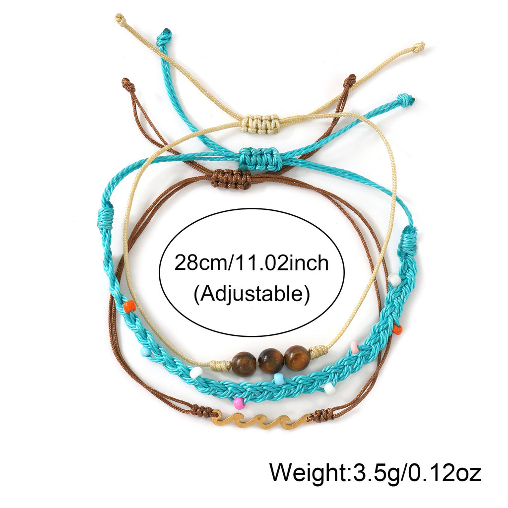 Handwoven Summer Resort-Style Three-Tier Layered Bracelet