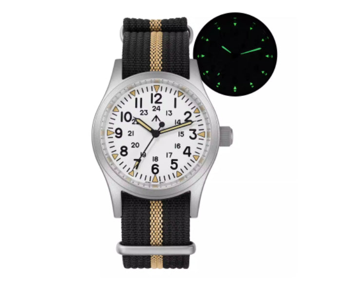 Retro Military Watch With A Quartz Second Hand