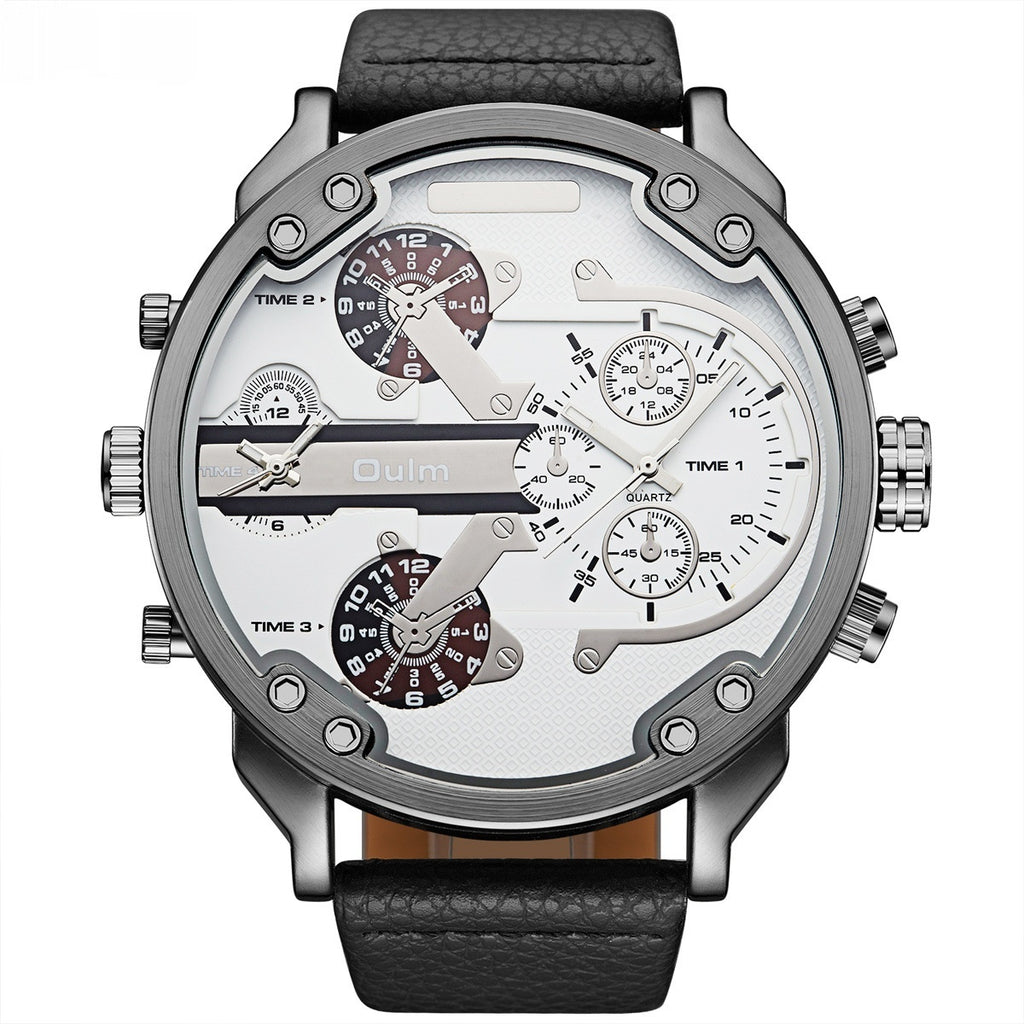 Bold Dual-Time Black Outdoor Sports Watch