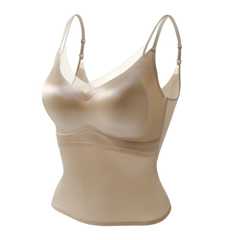 Mildly Luxurious Breathable Cross-Strap Mesh Slip In Silk Satin