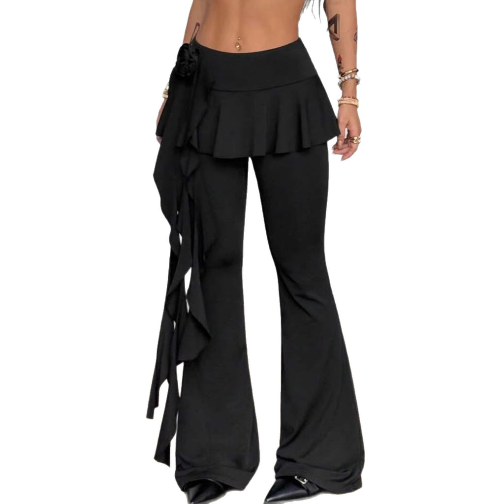 Black Casual Slimming Bootcut Pants