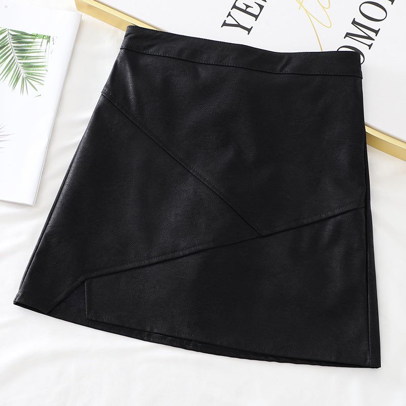 Women's Thin Bag Hip A-line Short Skirt Autumn High Waist Split Skirt