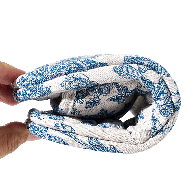 Chinese-style Blue-and-White Porcelain Double-Layer Thickened Fabric Slippers