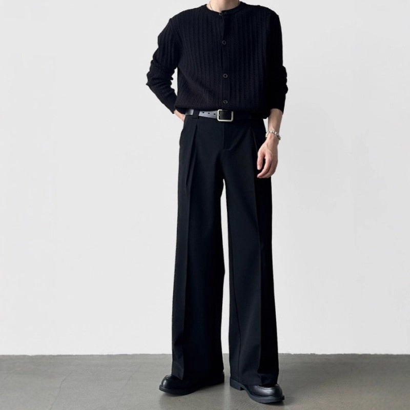 Mens Drapey Light Luxury Minimalist Casual Pants