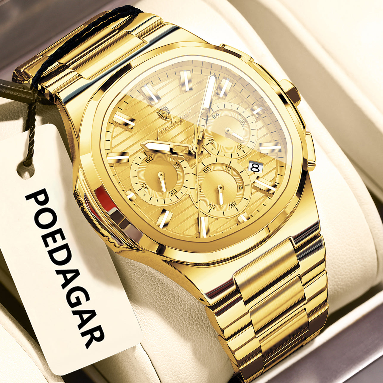 Mens Waterproof Multifunctional Luminous Watch