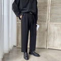 Straight-leg  Wide-leg Cropped Suit Pants