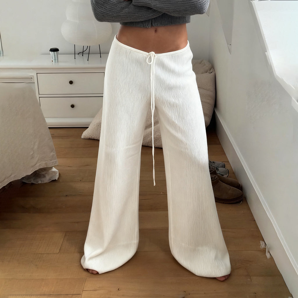 AutumnWinter Minimalist Effortless Drapey Loose Wide-Leg Pants