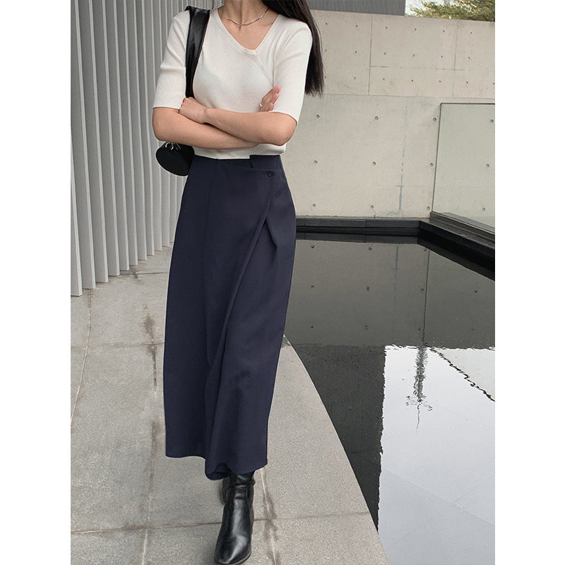 Ladies Fashion High Waist Irregular Design Skirt