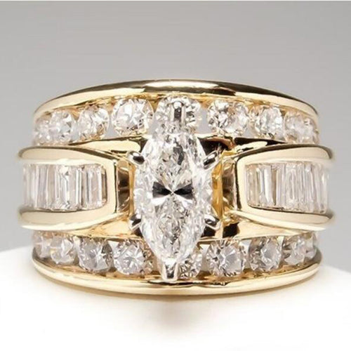 Copper Inlaid With Zircon Ladies Ring