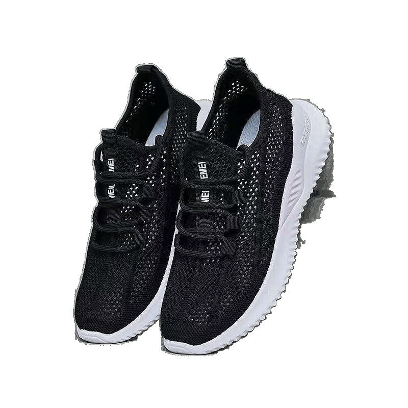 Flyknit Mesh Breathable Cushioned Soft-soled Athletic Shoes