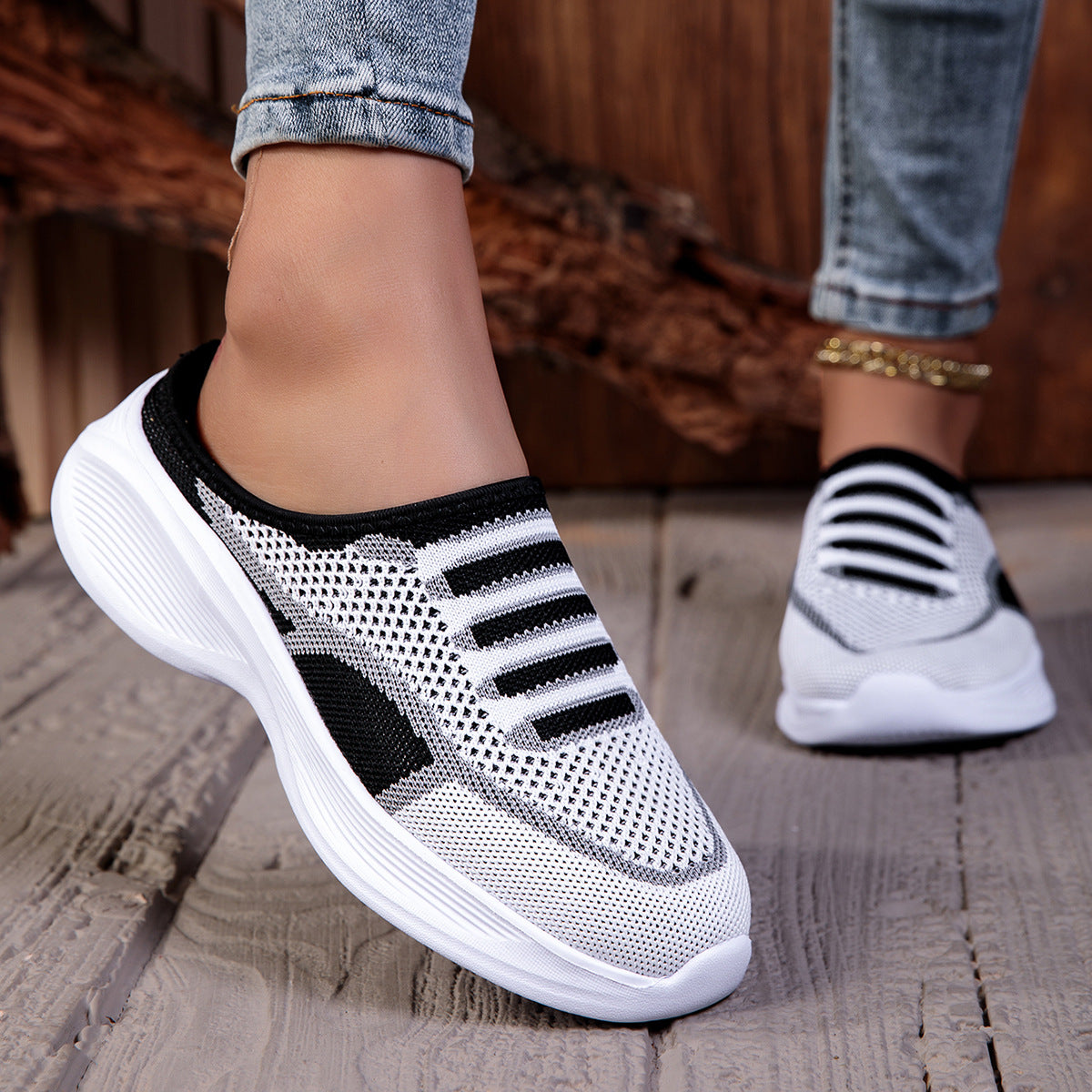 Flyknit Casual Slip-On Mesh Womens Shoes