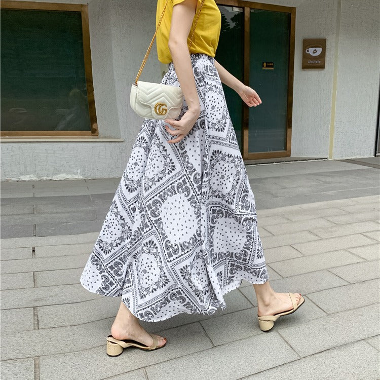 Retro Fashion Ethnic Characteristic Big Swing A-line Skirt