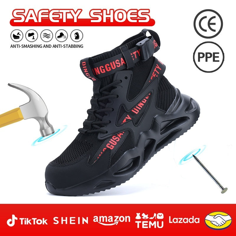 Steel-toe Work Shoes With Anti-smash And Puncture-resistant Features