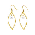 Leaf-shaped Pearl Earrings Women's Elegant Style