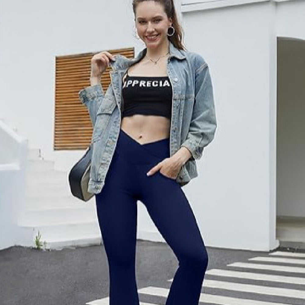 Women's High-waisted Tummy-control Flared Pants