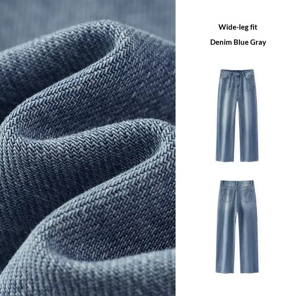 Wide-leg Pants Womens Cool-feel Lyocell Pants Blue Womens Pants