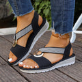Metal Buckle Hemp Rope Fish-mouth Sandals Women's