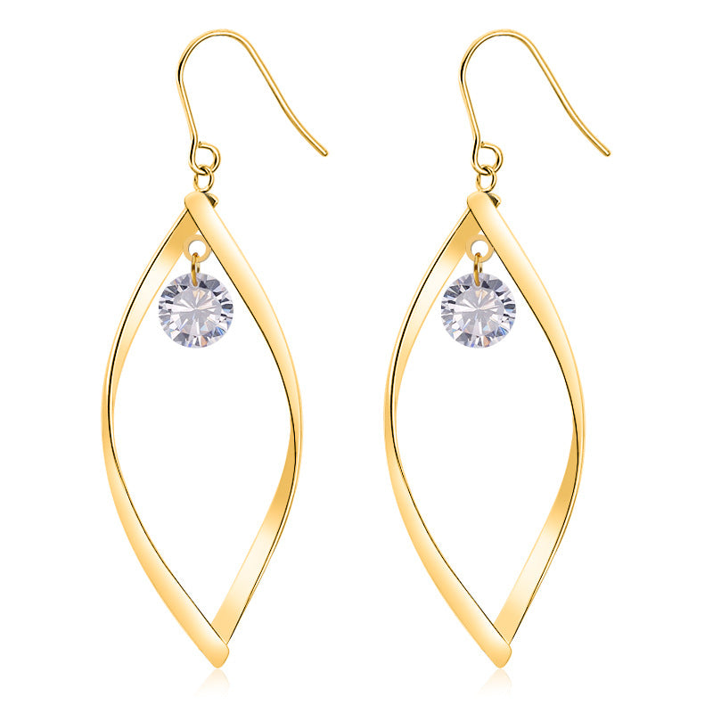 Leaf-shaped Pearl Earrings Women's Elegant Style