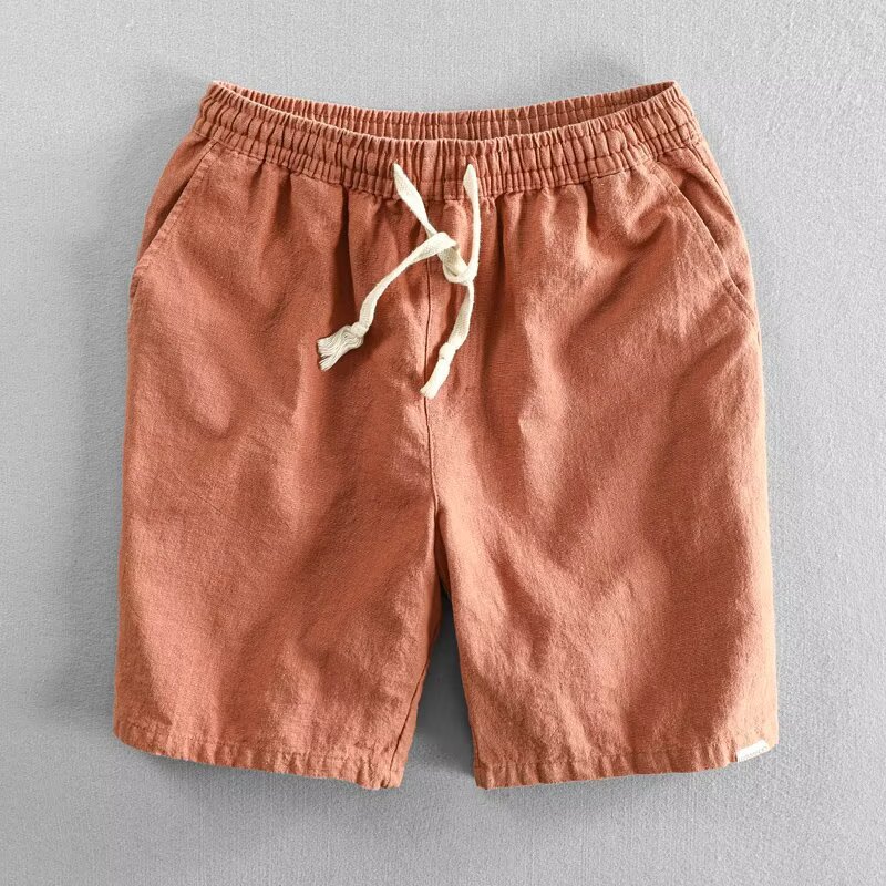 Breathable Ramie Beach Casual Loose Shorts