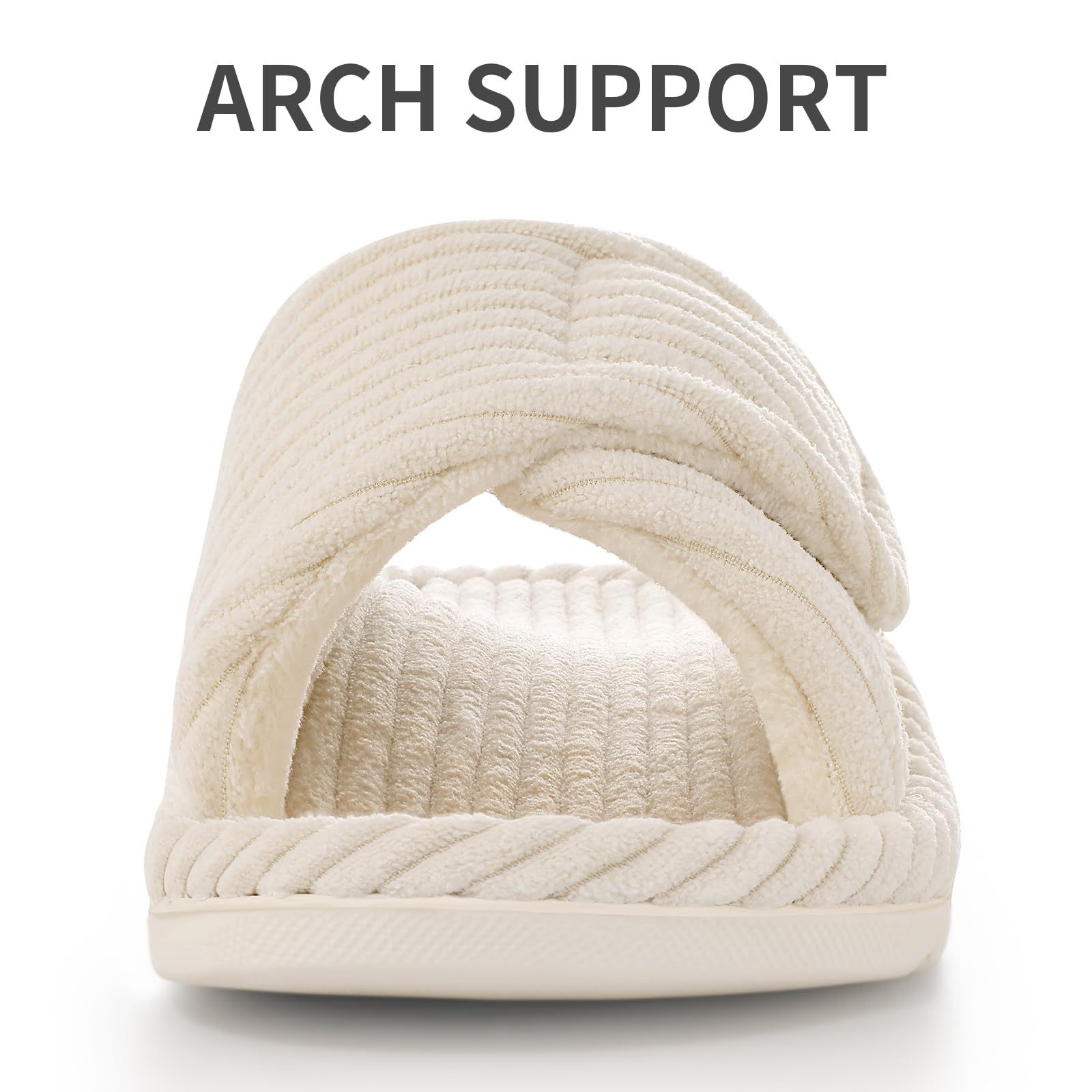 Corduroy Velcro Bottom Cold-Set Womens Arch Support Slippers