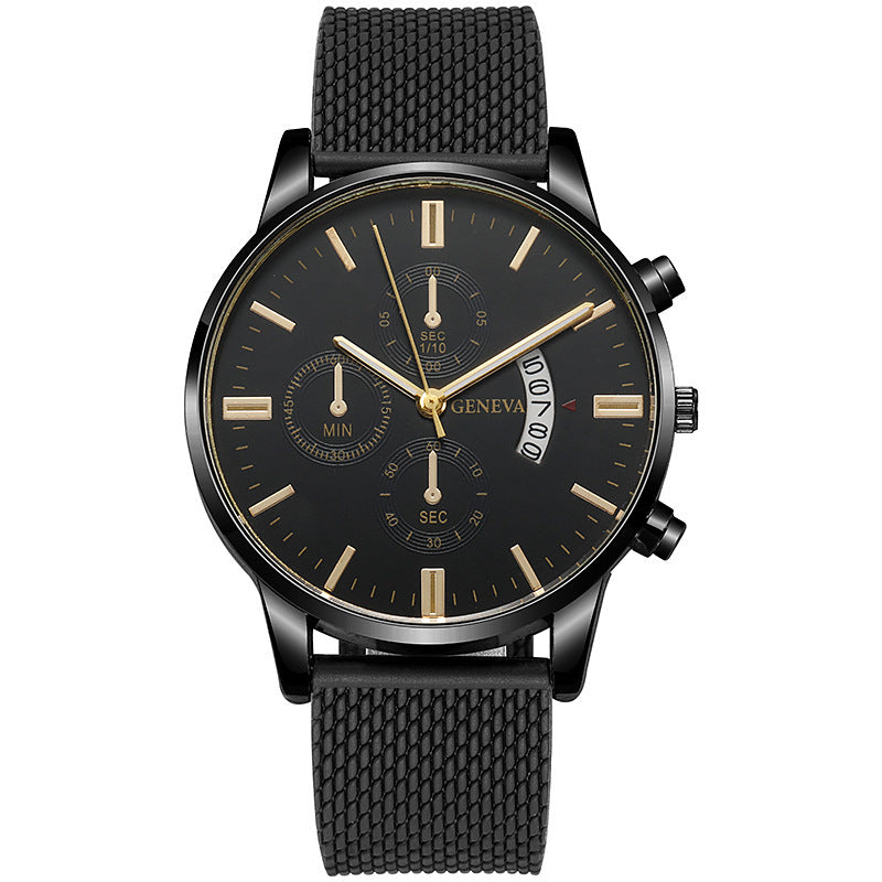 Mens Watch Fake Three-Subdial Six Hands Calendar Casual Fashionable Business Quartz