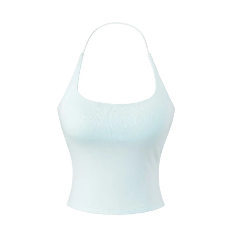 New European And American-style Chic Solid-color Backless Top For Bold Stylish Looks