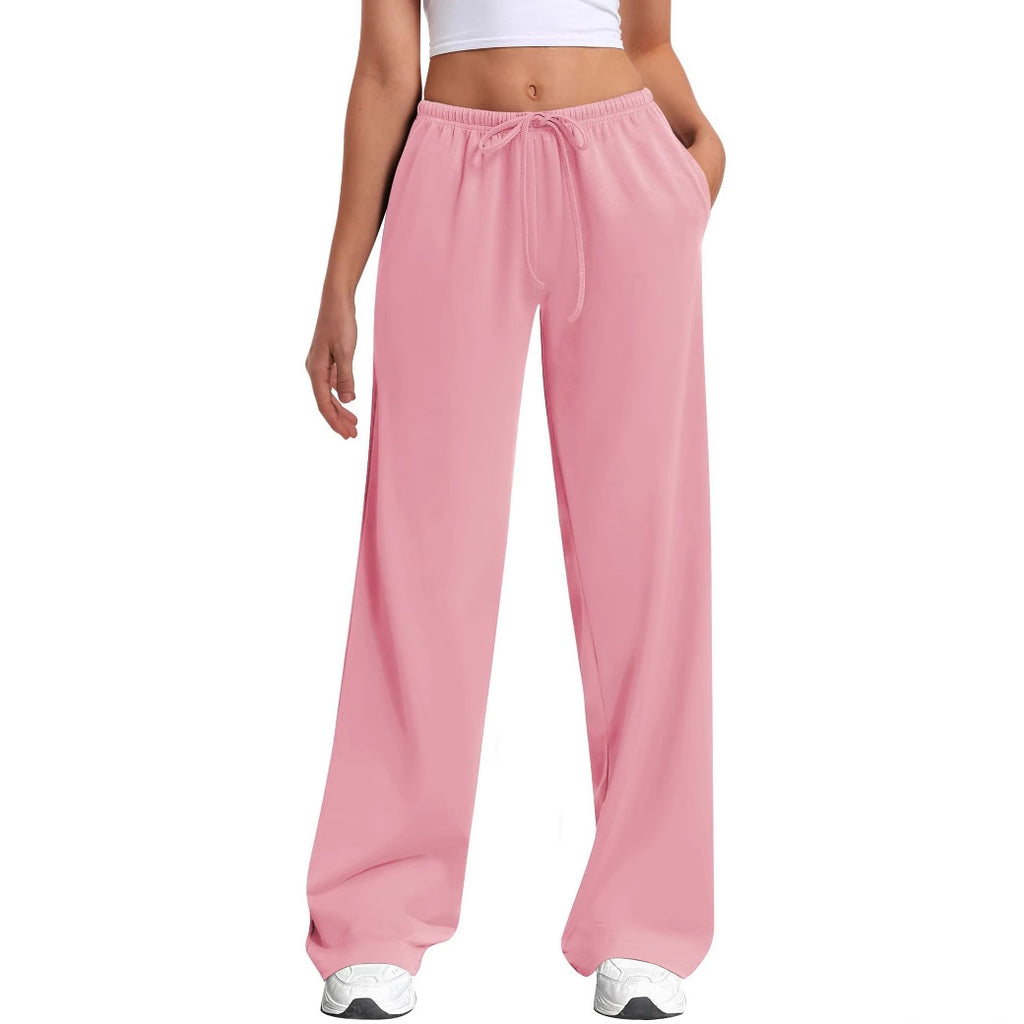 Womens Wide-leg Sweatpants Loose-fitting Low-rise Athletic Pants