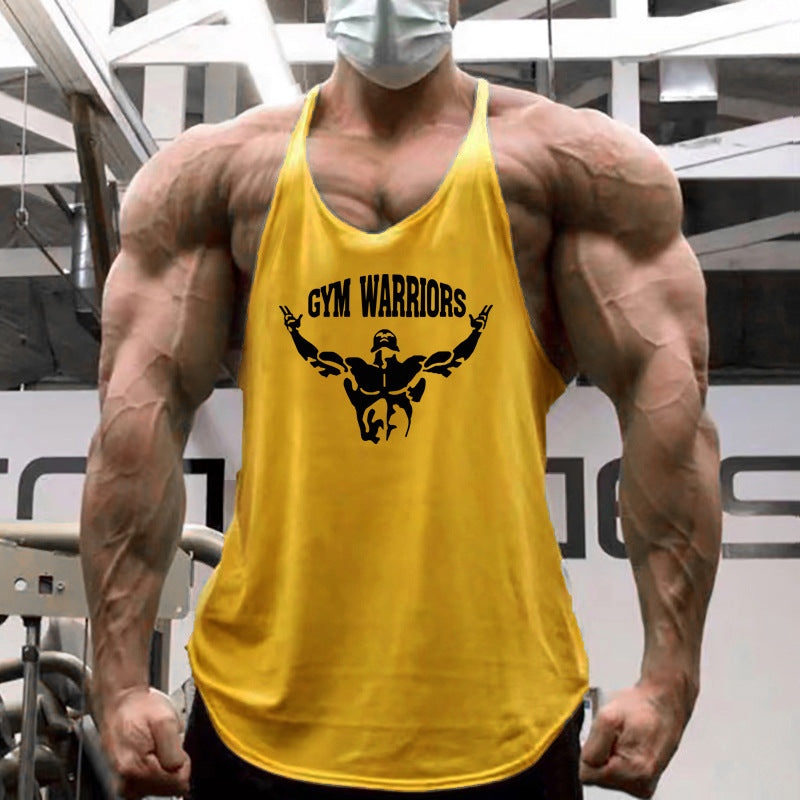 Muscle Man Fitness Training Outfit Pure Cotton Tank Top With Thin Shoulder Straps