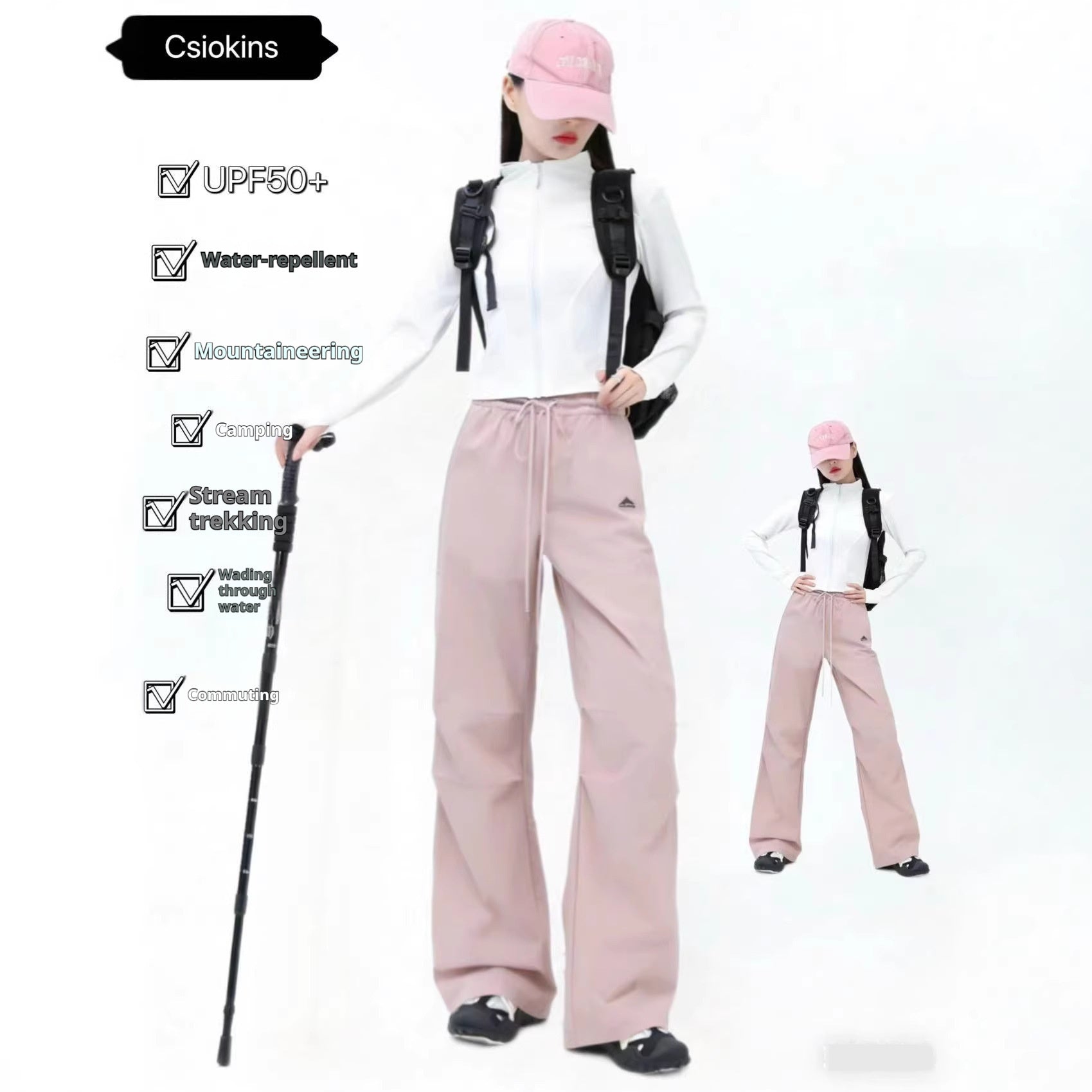 Outdoor Quick-Drying High-Waisted Slimming Drapey Wide-Leg Pants