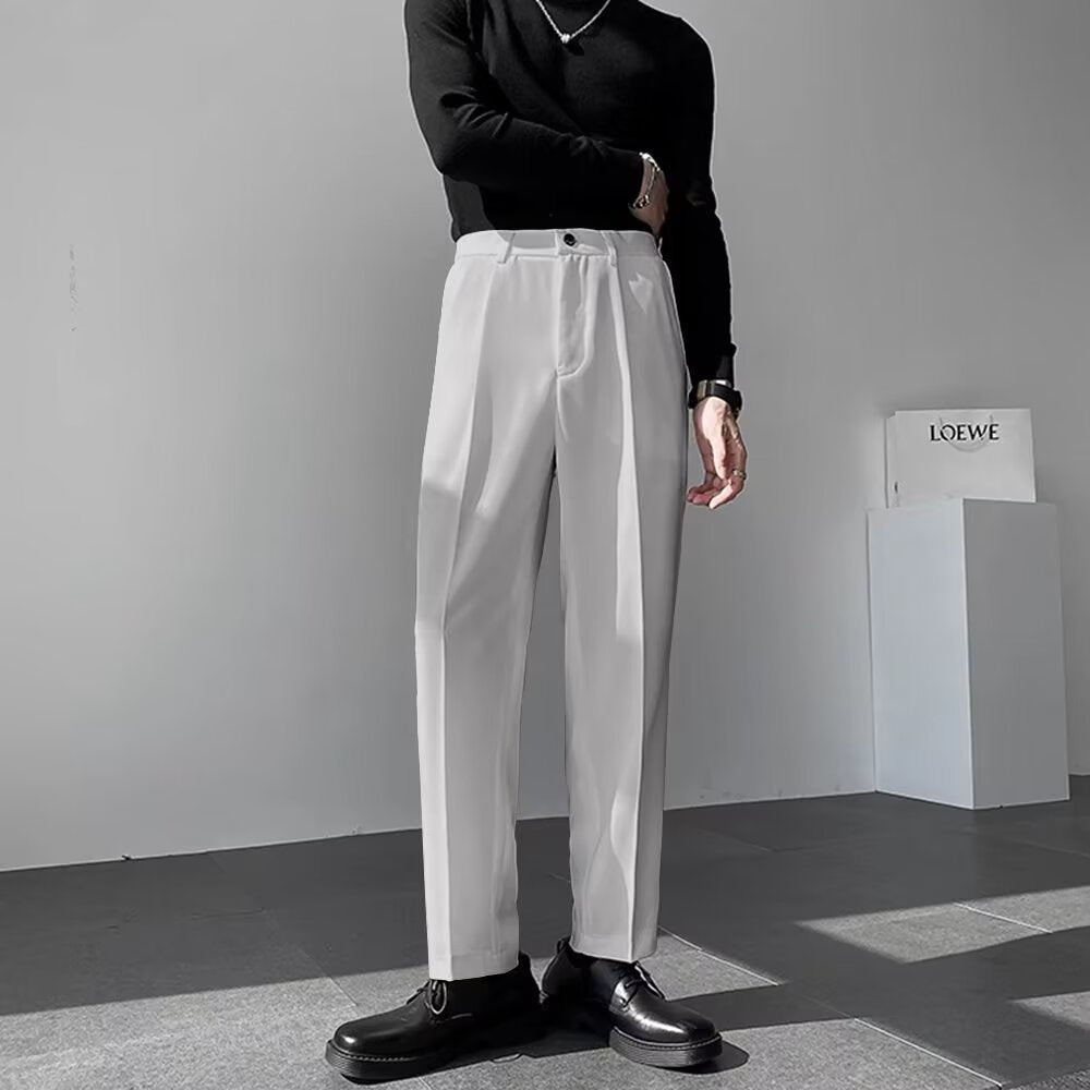 Mens Stylish Casual Straight-leg Versatile Suit Pants