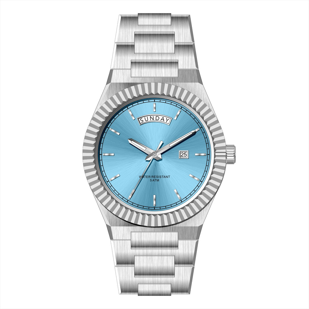 Business Gentleman's Log-Type Quartz Waterproof Steel Strap