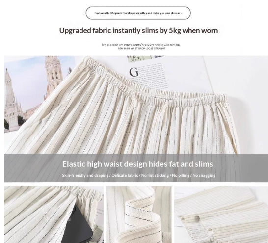 Loose, Effortless Old Money Style Casual Cotton-Linen Wide-Leg Pants