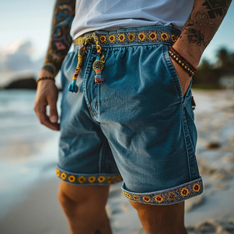 Vintage Vacation Street Art Painting Casual Shorts