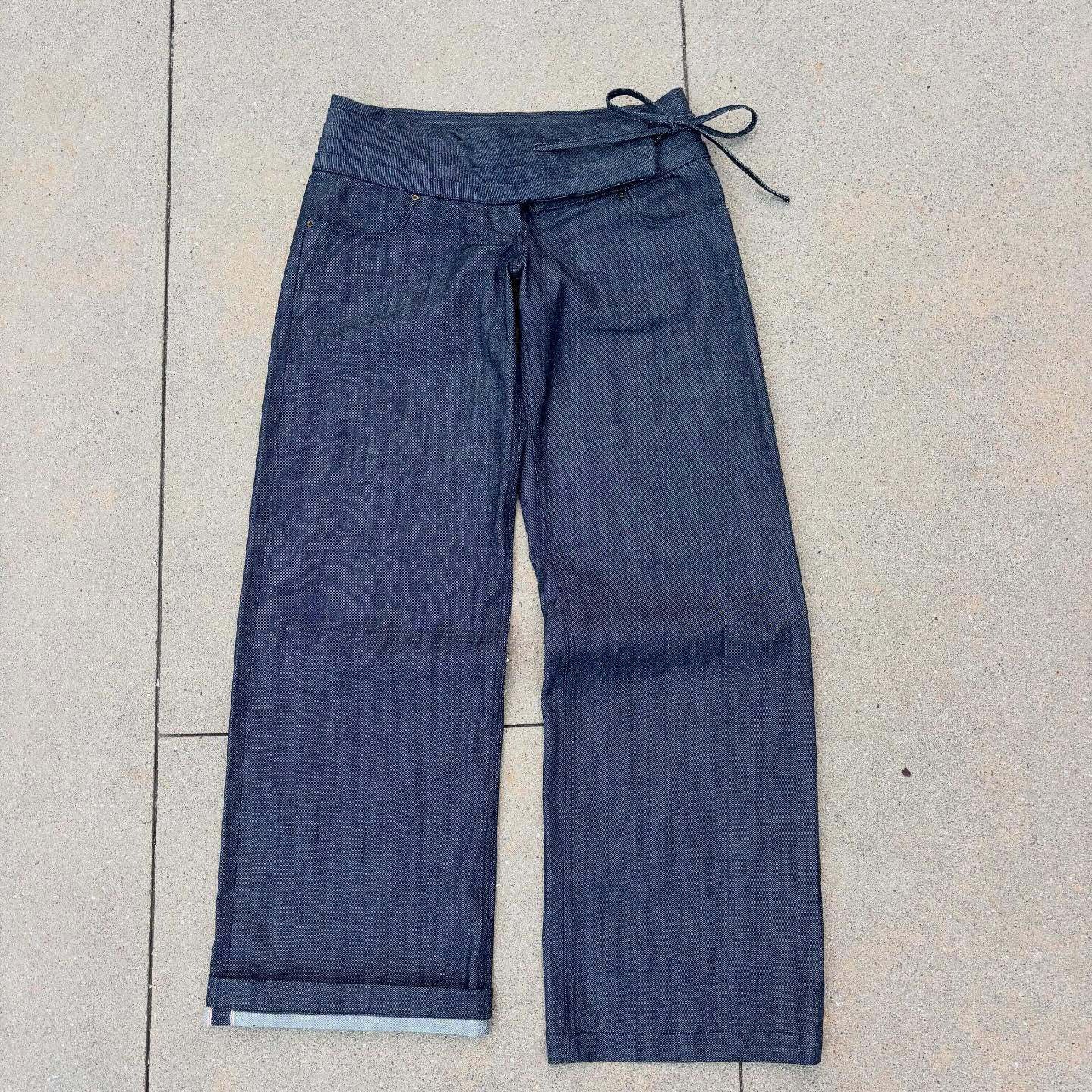 New Solid-color Drawstring Pleated Design Casual Pants