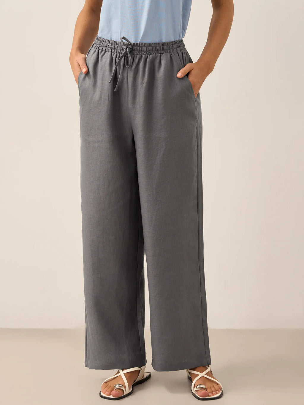 Linen Comfortable Straight-Leg Pants Women's Casual Pants
