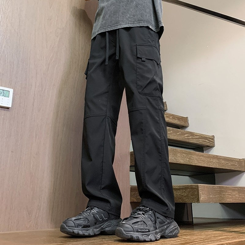 Men's Loose-Fit Straight-Cut Casual Sports Pants