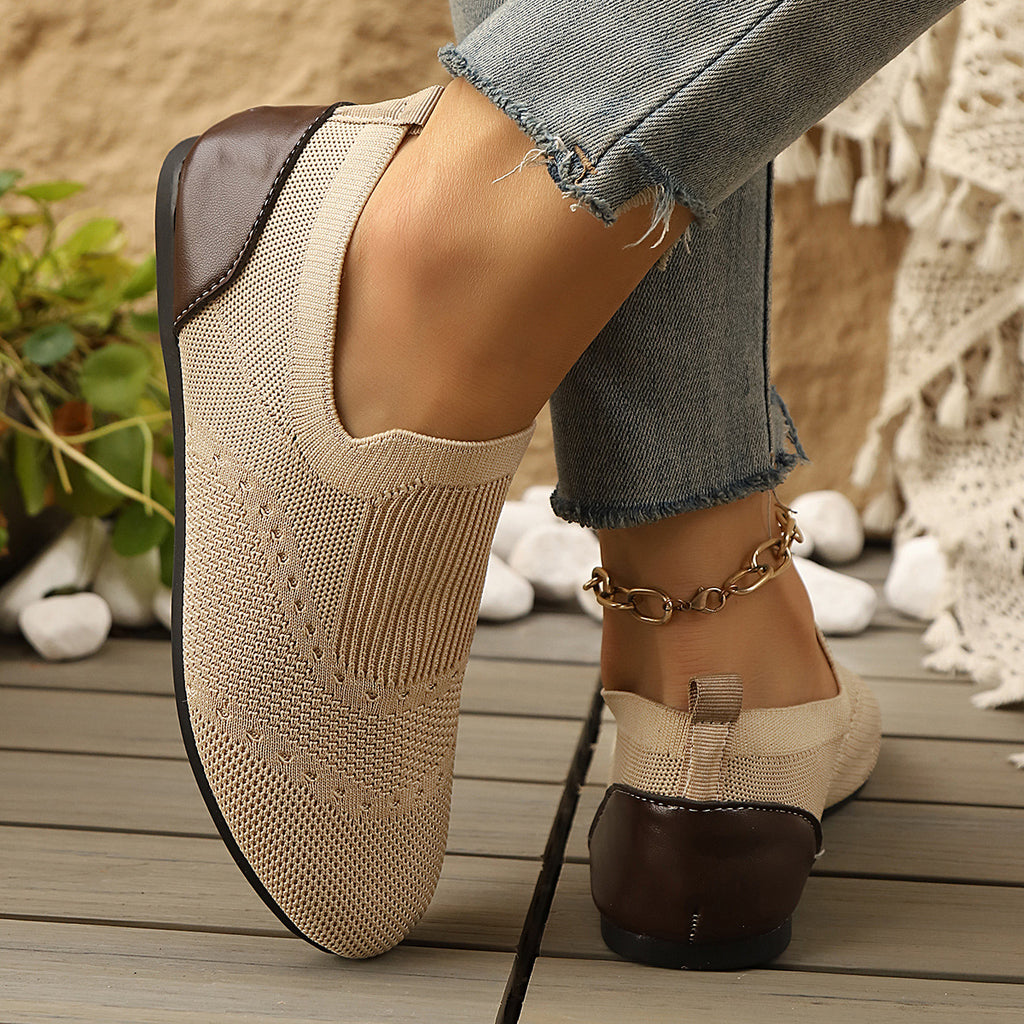 Flyknit Womens Shoes Flat-Soled Breathable Casual