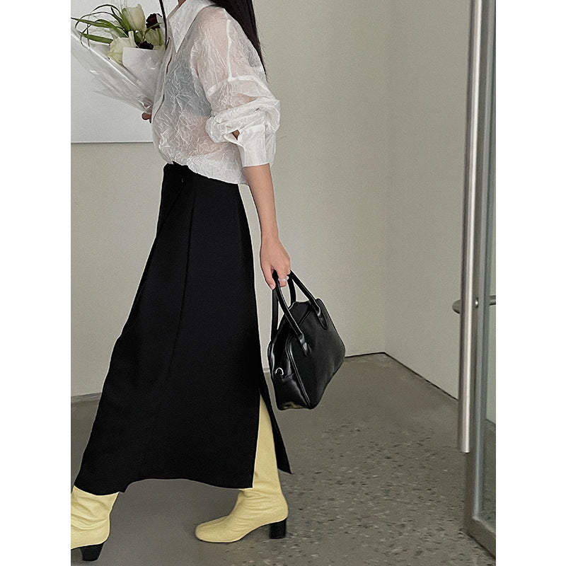 Ladies Fashion High Waist Irregular Design Skirt