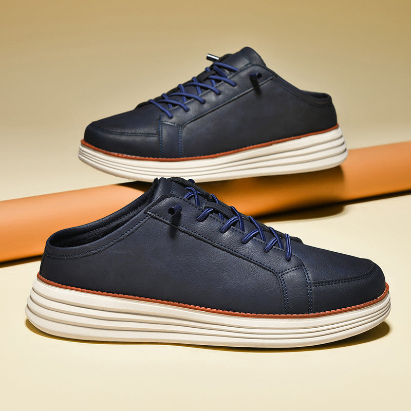 Mens Casual Lace-up Thermal Fleece-lined Chunky-soled Cotton Shoes