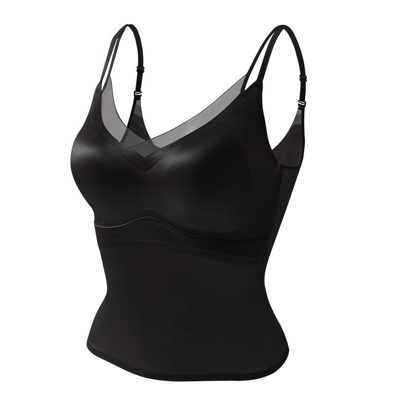 Mildly Luxurious Breathable Cross-Strap Mesh Slip In Silk Satin