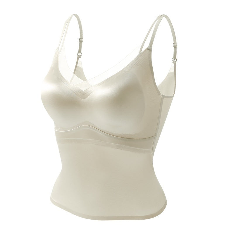 Mildly Luxurious Breathable Cross-Strap Mesh Slip In Silk Satin